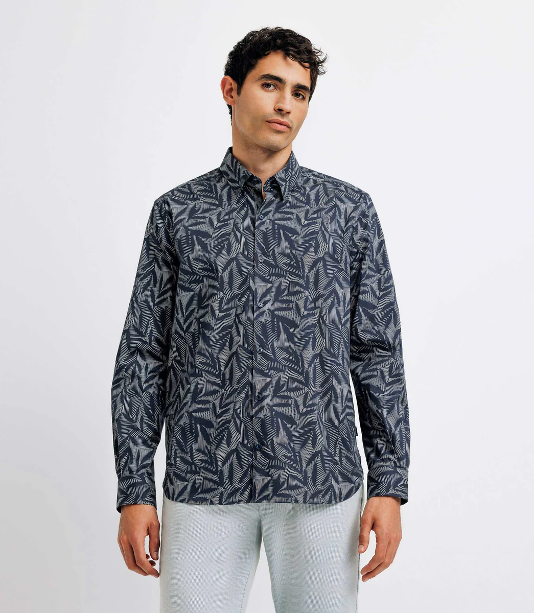 Chemise casual imprimée marine
