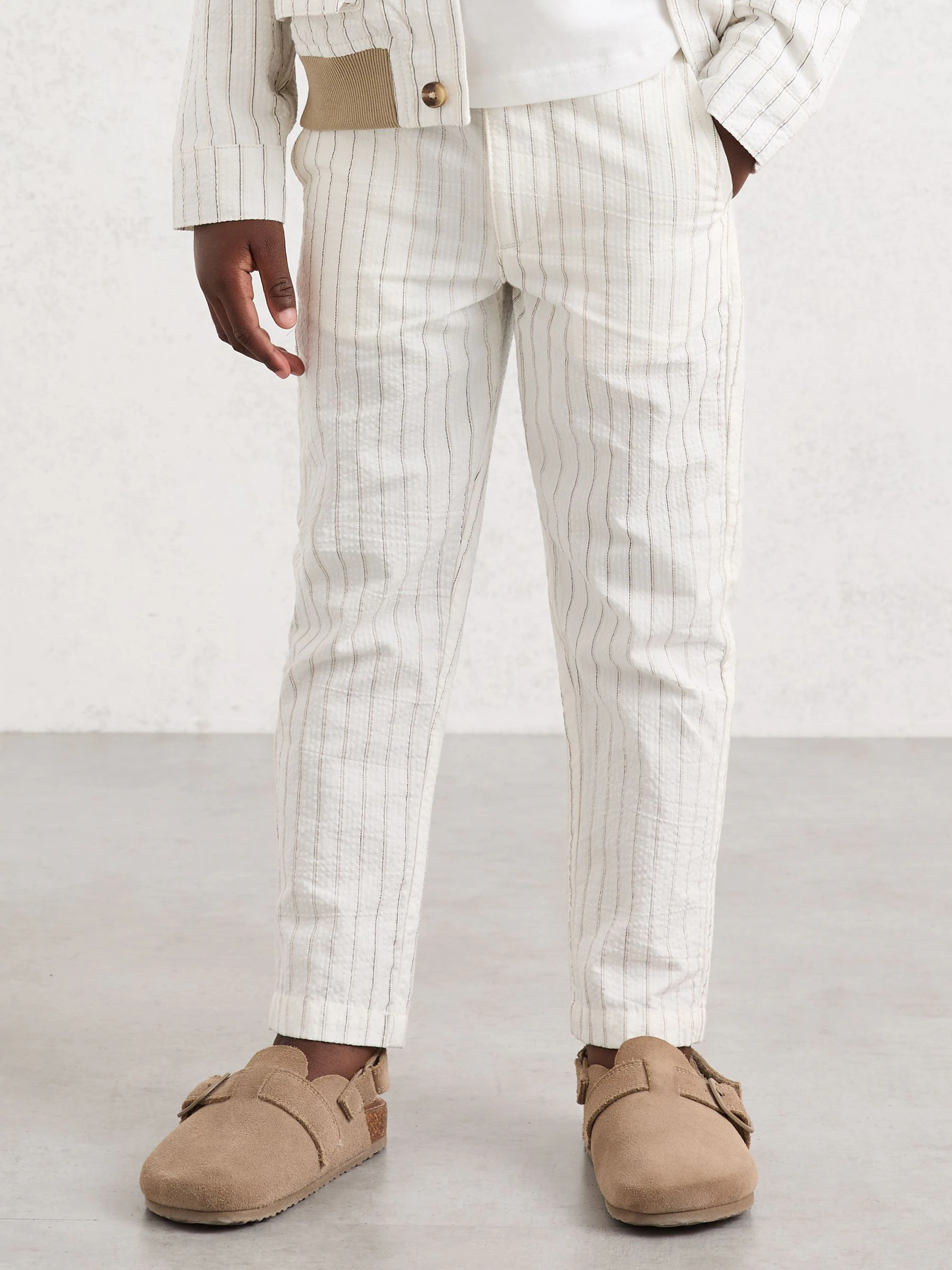 Reiss Easton Cotton Pinstripe Trousers Regular-Fit