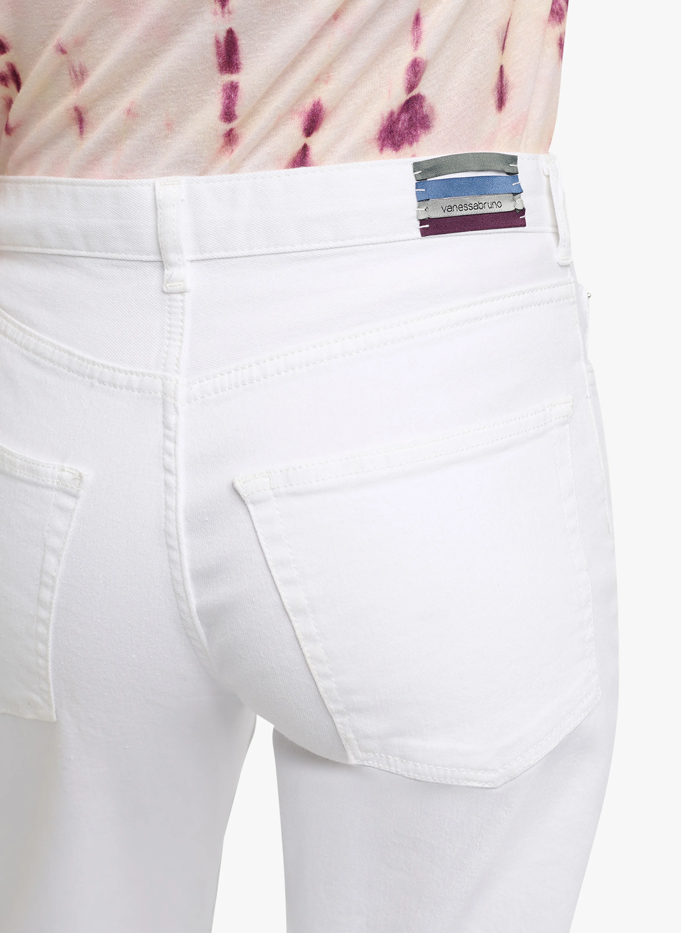 TIMAEL - Pantalon boyfriend en coton | Blanc