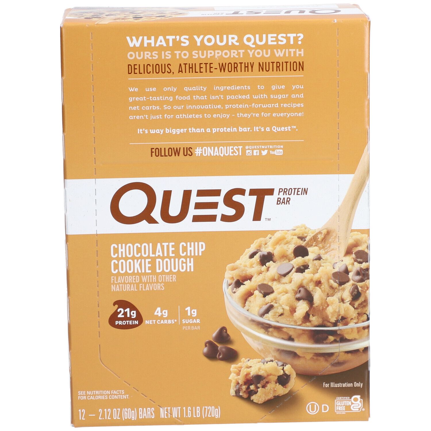 Quest Nutrition Quest Protein Bar, Chocolate Chip Cookie Dough