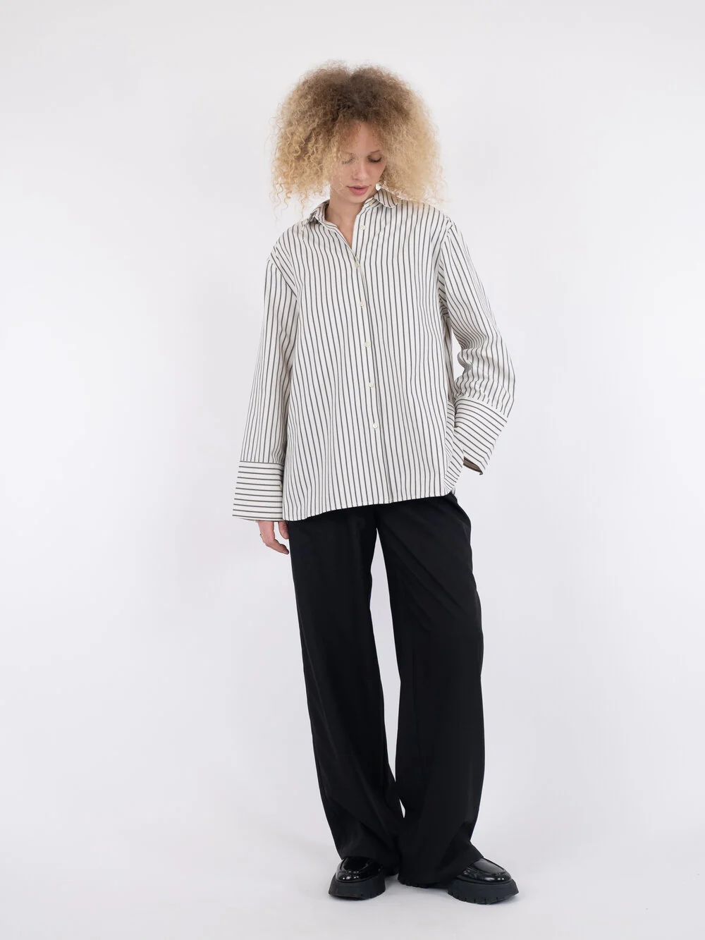 Neo Noir  Dita Stripe skjorte - creme