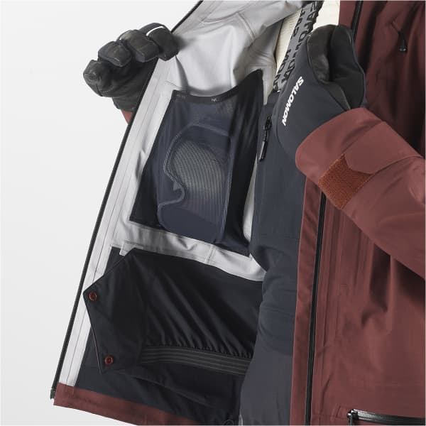 Veste de ski SALOMON ABSOLUTE 3L JKT W RUM RAISIN