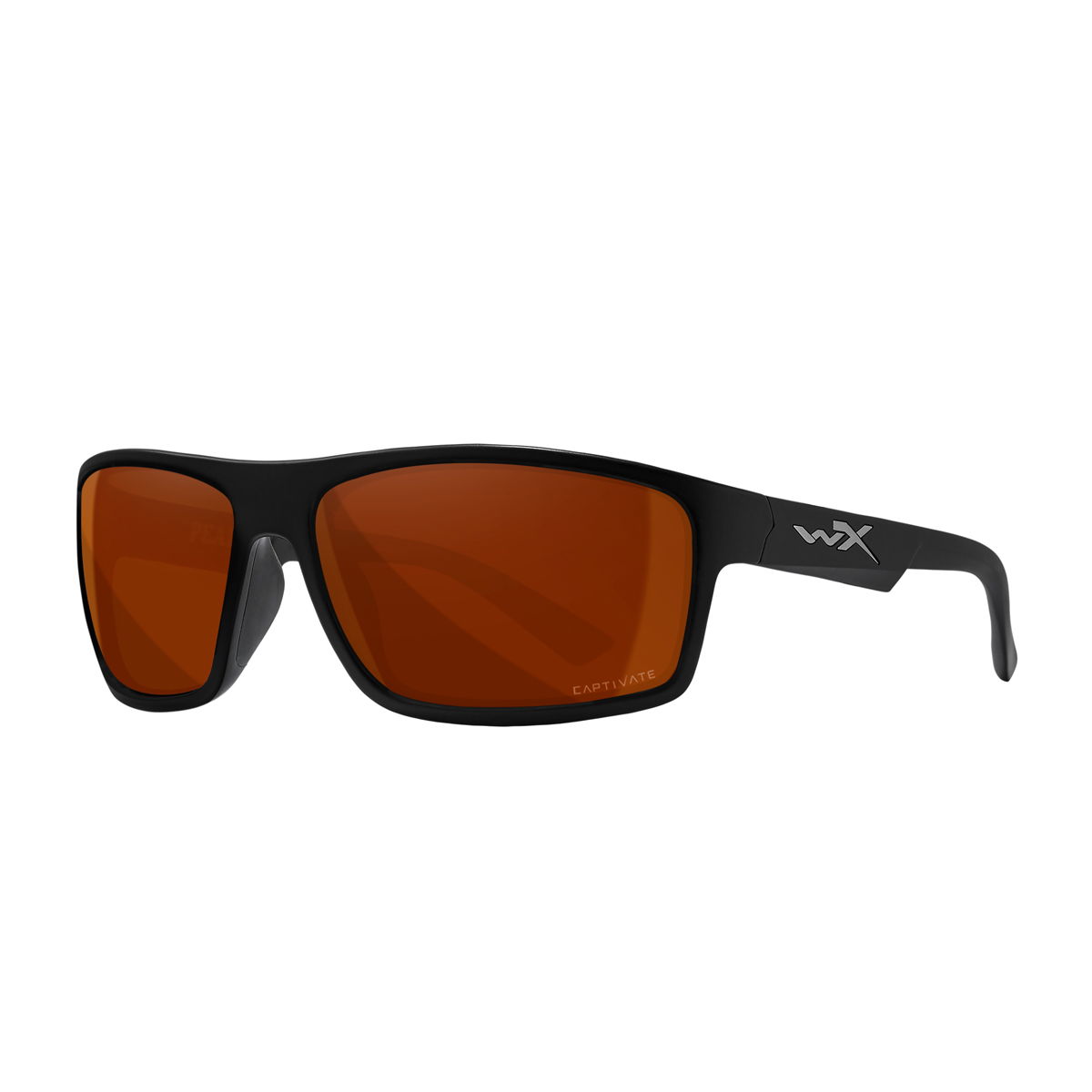 Wiley X Peak Solbrille, Captivate Polaroid Glas, Mat Sort Stel, Unisex - Spejder Sport
