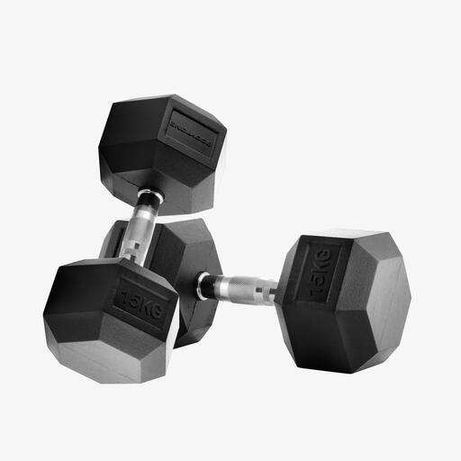 Halteres hexagonais de borracha profissionais Bodytone