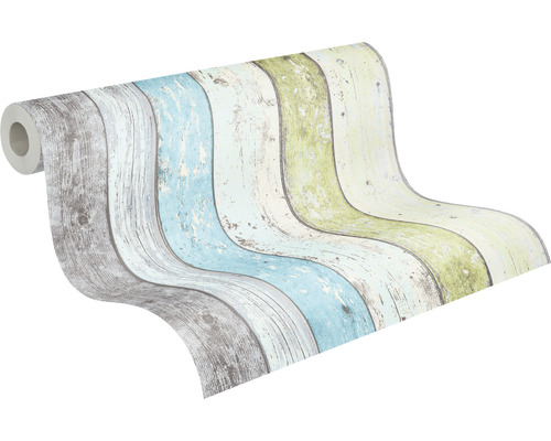 Vliesbehang 8550-77 Best of Wood'n Stone plankhek blauw/groen