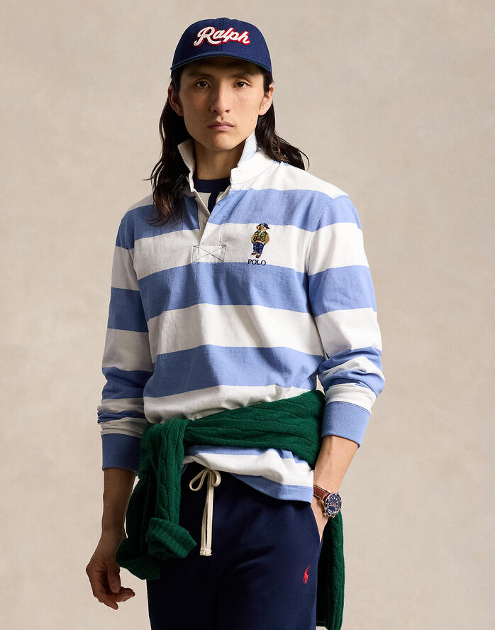 Polo Ralph Lauren 10/1 JERSEY-LSL-RUG F24 camps blu/dkw wh vrsy bear