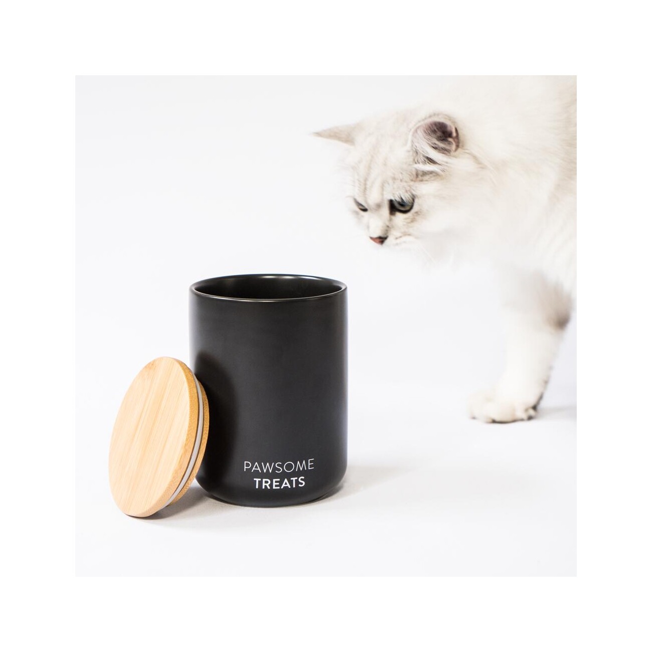 LucyBalu SNACK BAR Katzenfutter- & Leckerlidose anthrazit