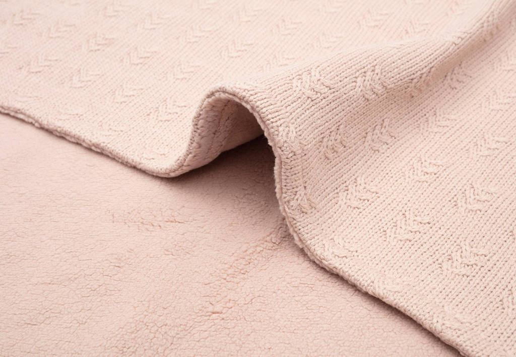 baby wiegdeken 75x100cm Grain Knit - Wild Rose/Velour