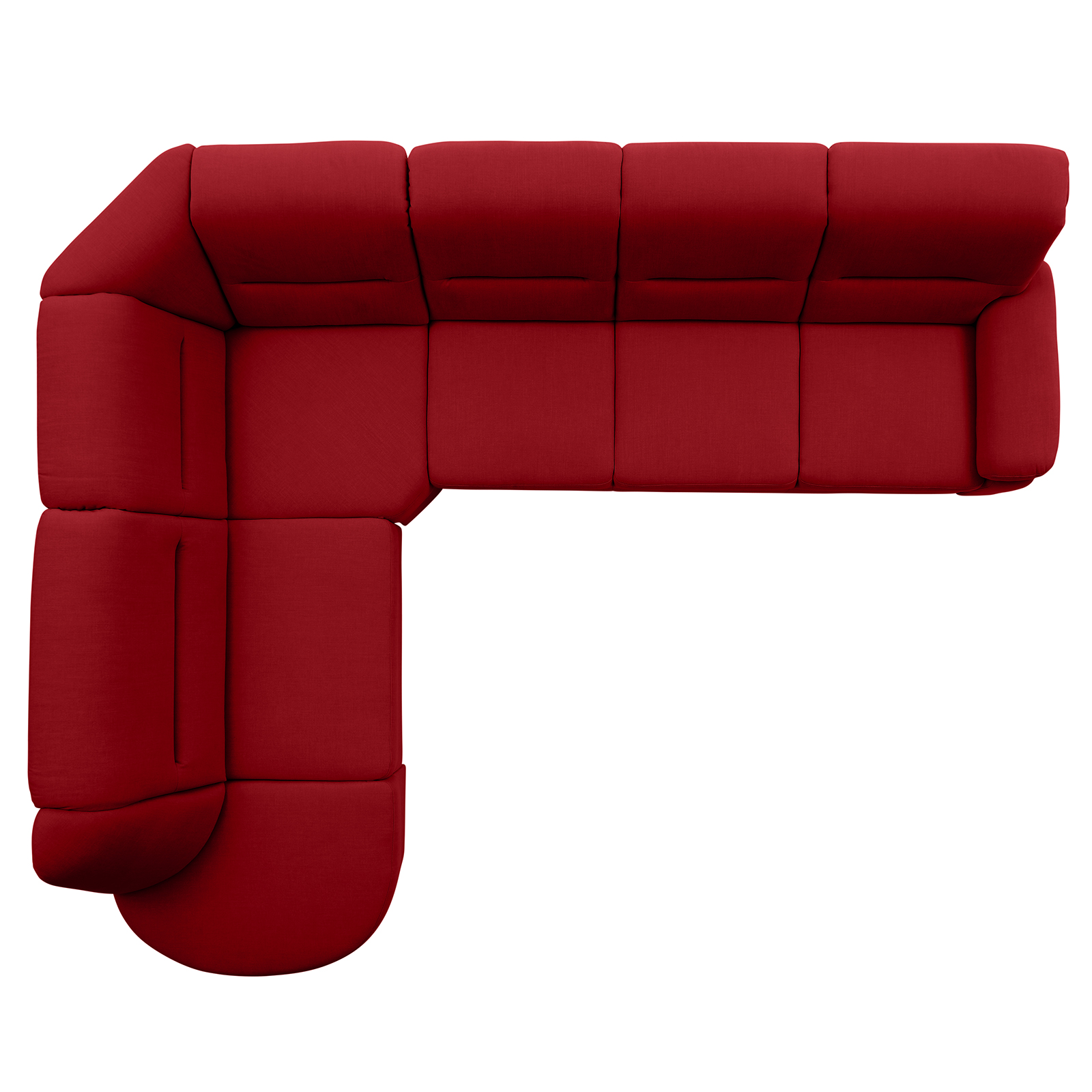 polsterpower Ecksofa - Miro bordeaux - Basismodell - Ottomane links