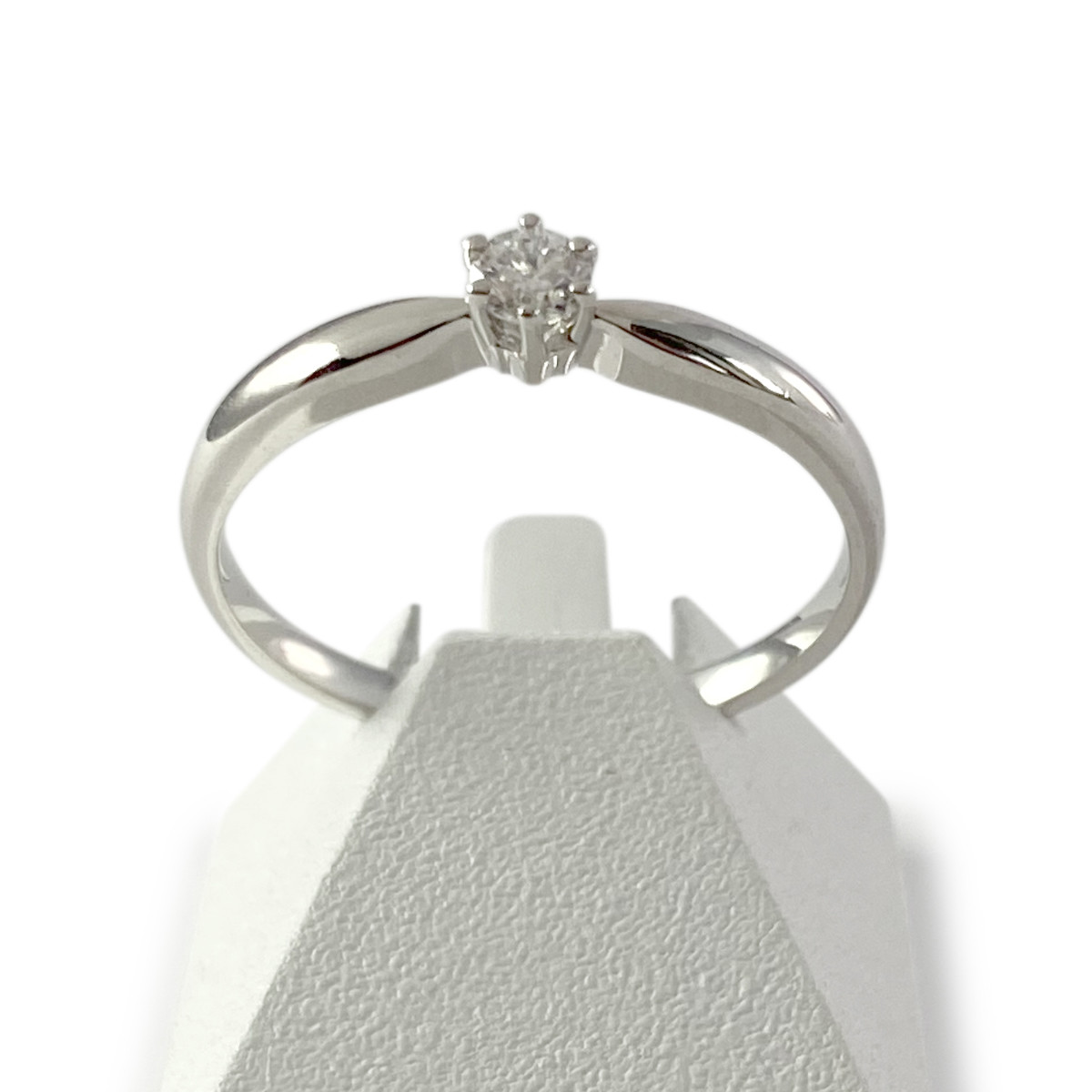 Solitaire d'occasion or 750 blanc diamant 0,10 carat