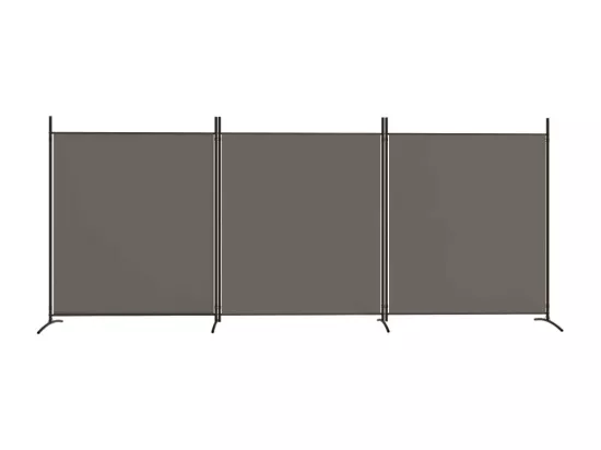 Cloison de séparation 3 panneaux Anthracite 525x180 cm Tissu