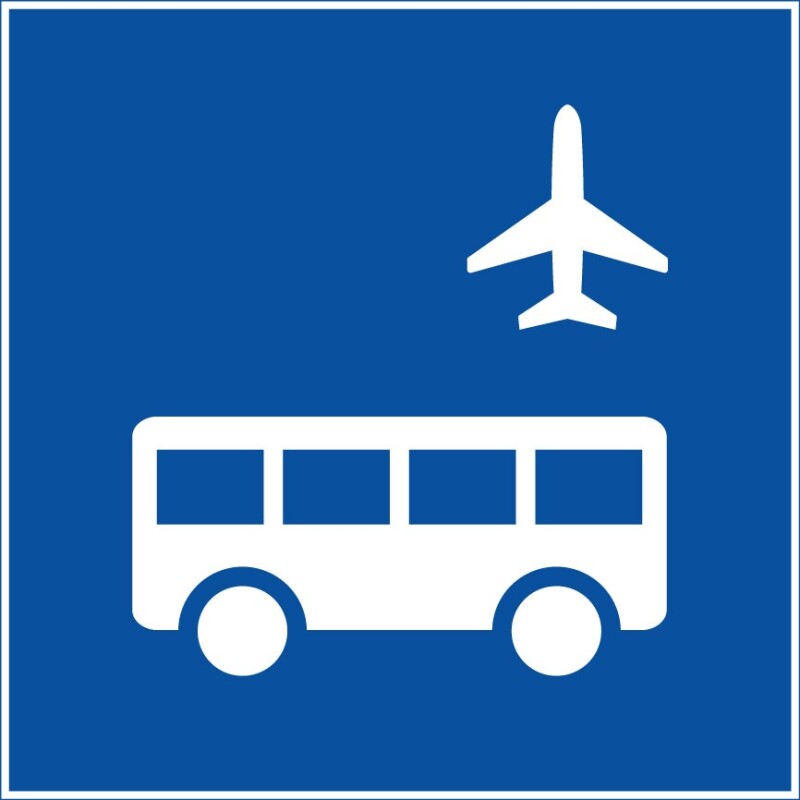 Panneau Autobus d'aéroport - ISO 7001 en Gravoply