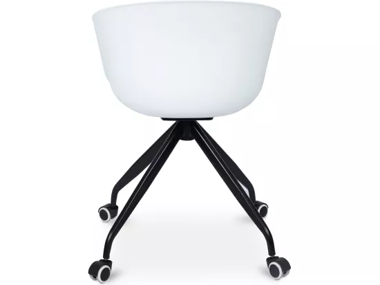 Chaise de bureau avec accoudoirs - Chaise de bureau à roulettes - Noir et blanc - Jodie Gris foncé