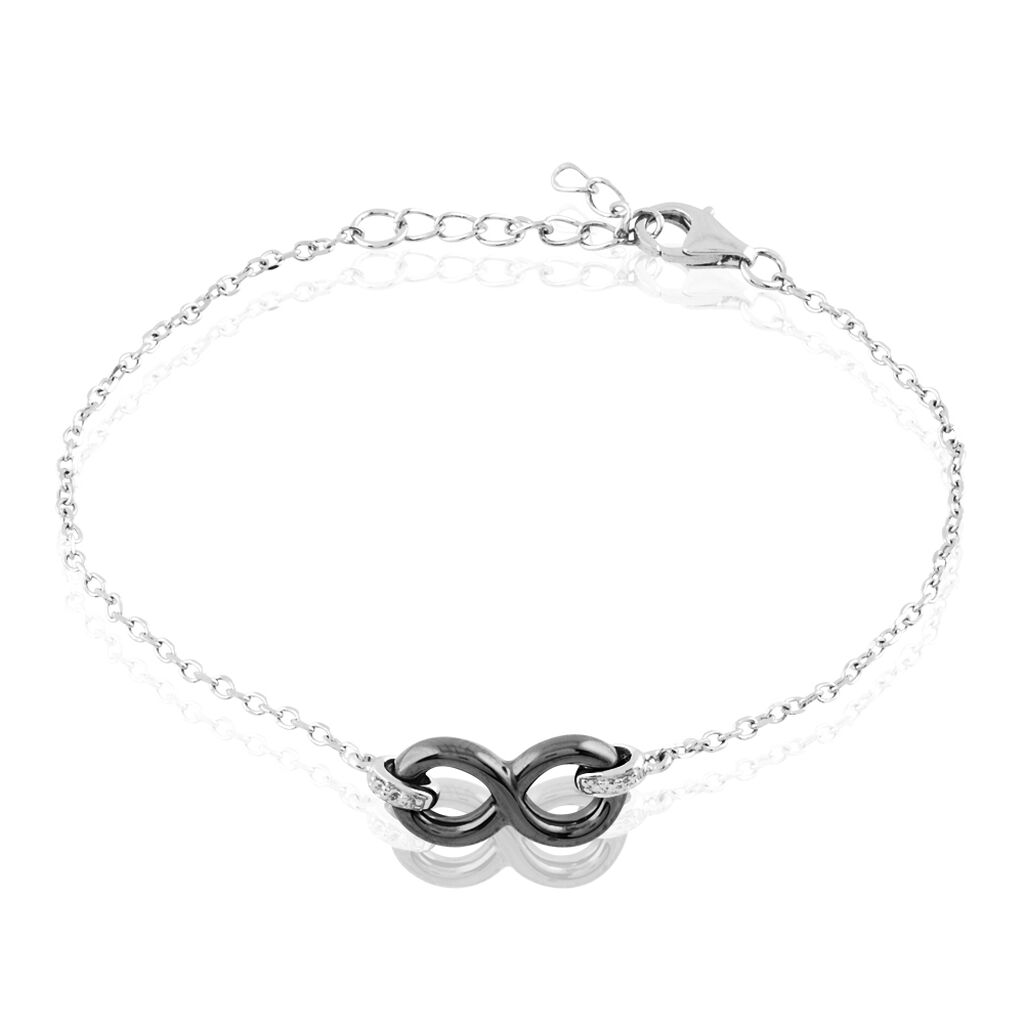 Bracelet Brigitte Argent Blanc Céramique Et Oxyde De Zirconium