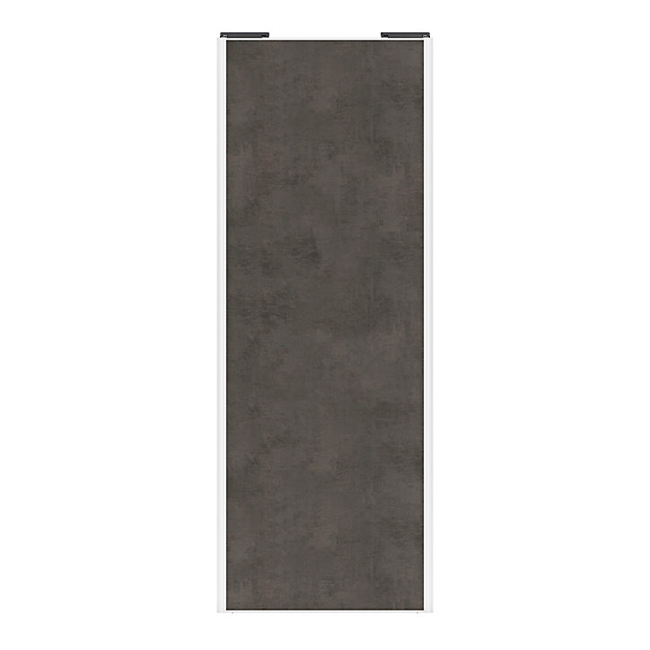 Porte de placard coulissante gris antique profil blanc GoodHome Arius H. 248,5 x L. 92.2 cm + amortisseurs
