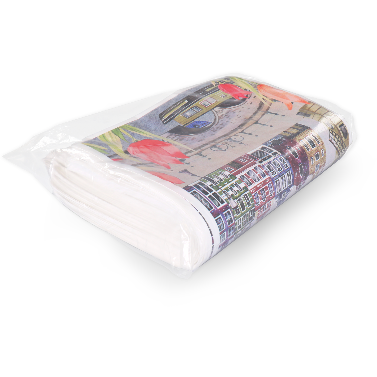 Tas, Tulp, Gerecycled LDPE, gestanste handgreep, 20x30cm, draagtas,
