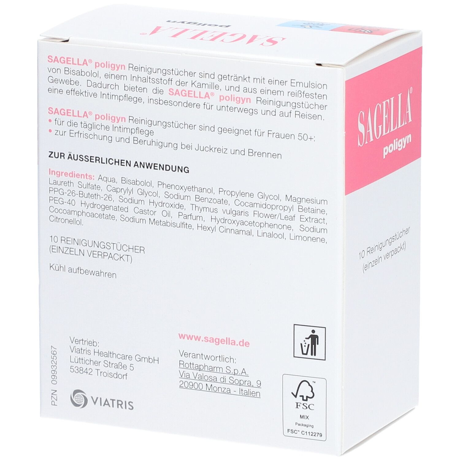 SAGELLA poligyn Intim-Reinigungstücher
