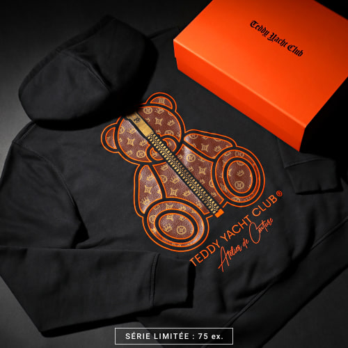 Sweat Capuche Atelier De Couture Cuir Orange Or