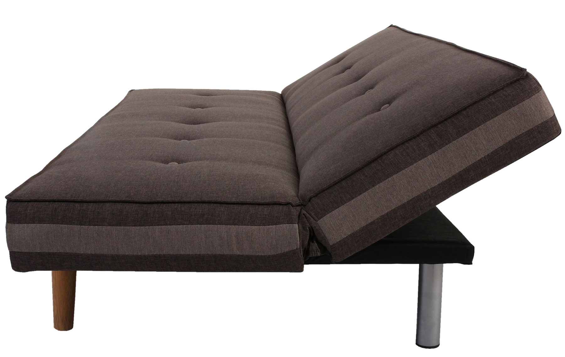 3er-Sofa Ninove, Couch Schlafsofa Gästebett Bettsofa 177cm ~ Textil, braun