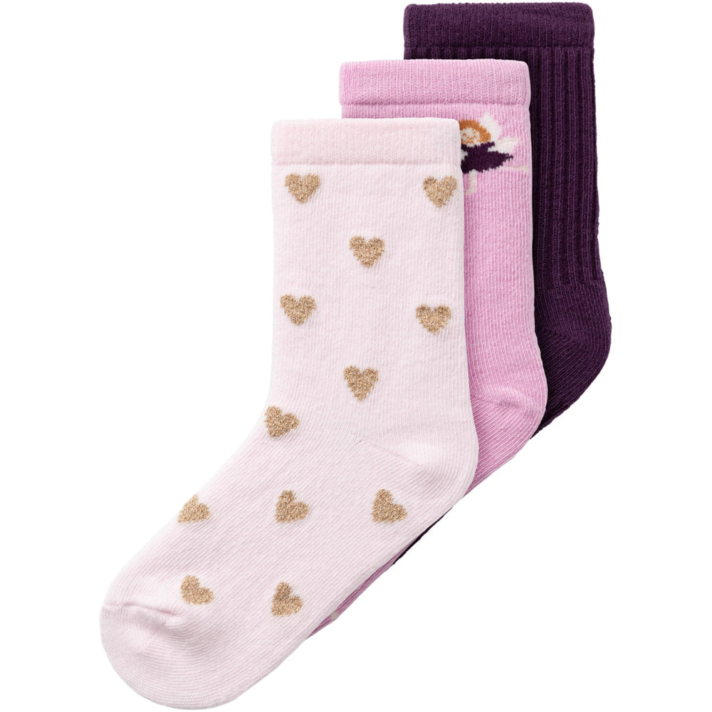 Køb Name It Pastel Lavender Lumy 3-pack Strømper