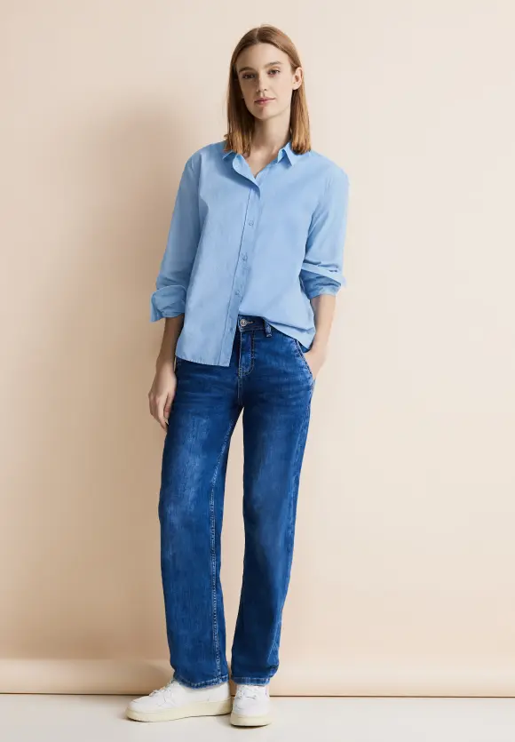Streifen Hemdbluse - frozen sea blue
