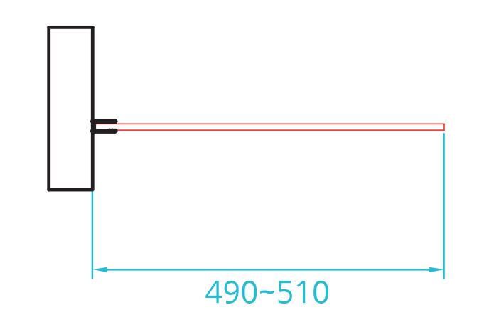 van Rijn ST01 vaste wand met privacybaan 50x200cm chroom