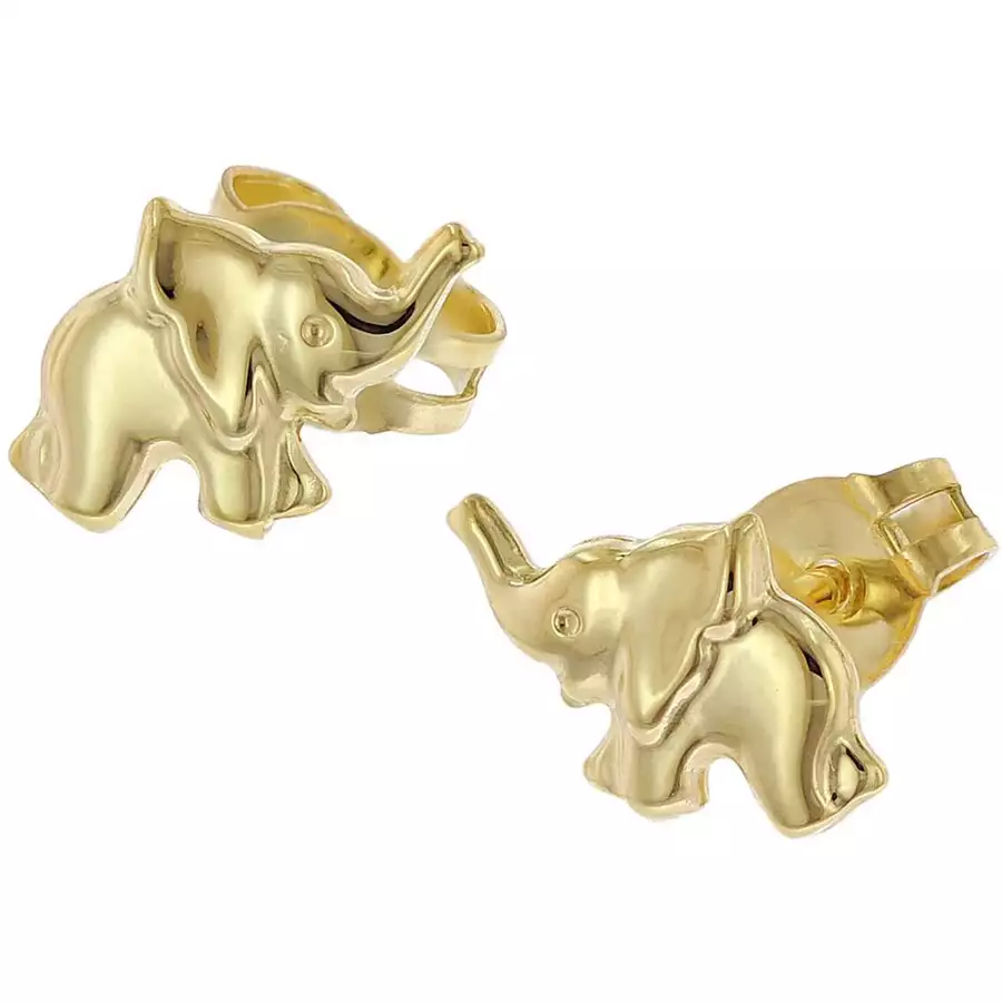 trendor Mädchen-Ohrringe 3338K Gold Ohrstecker Elefant gold