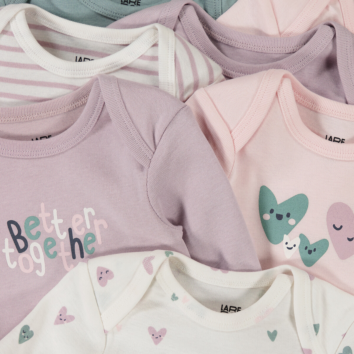 COLEÇÃO LA REDOUTE<br>Conjunto de 7 macacões de manga comprida