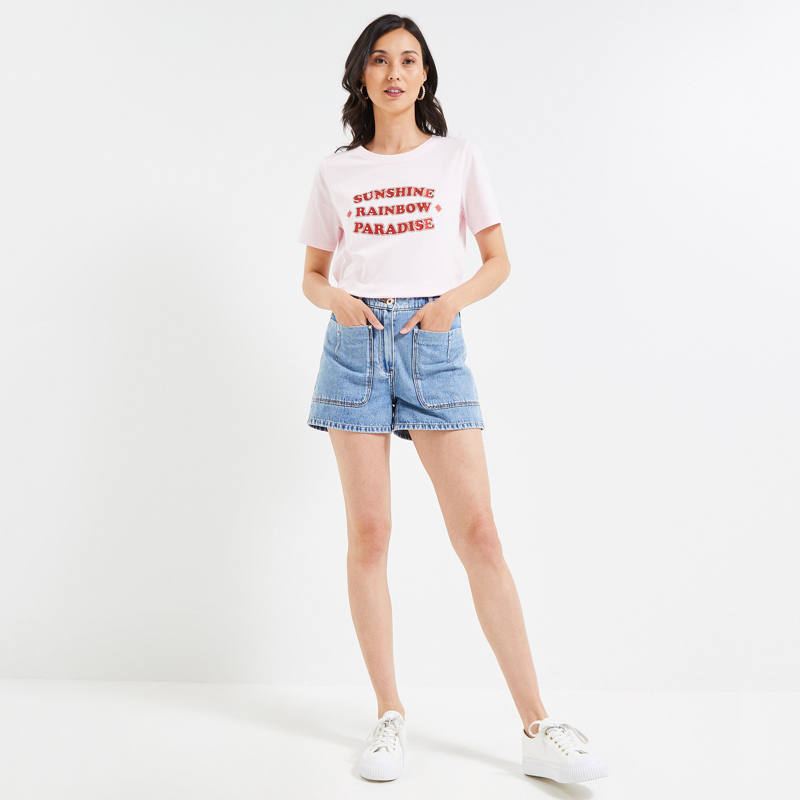 T-shirt à message femme - ROSE PALE