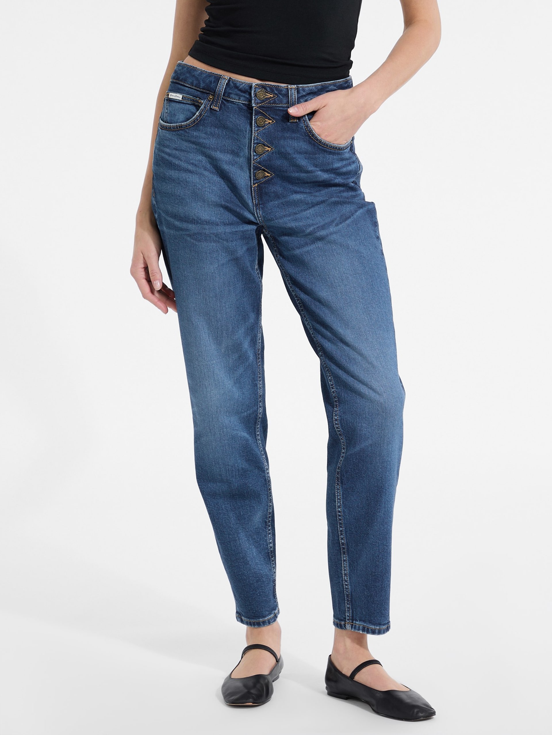 Calça jeans estilo mãe G06