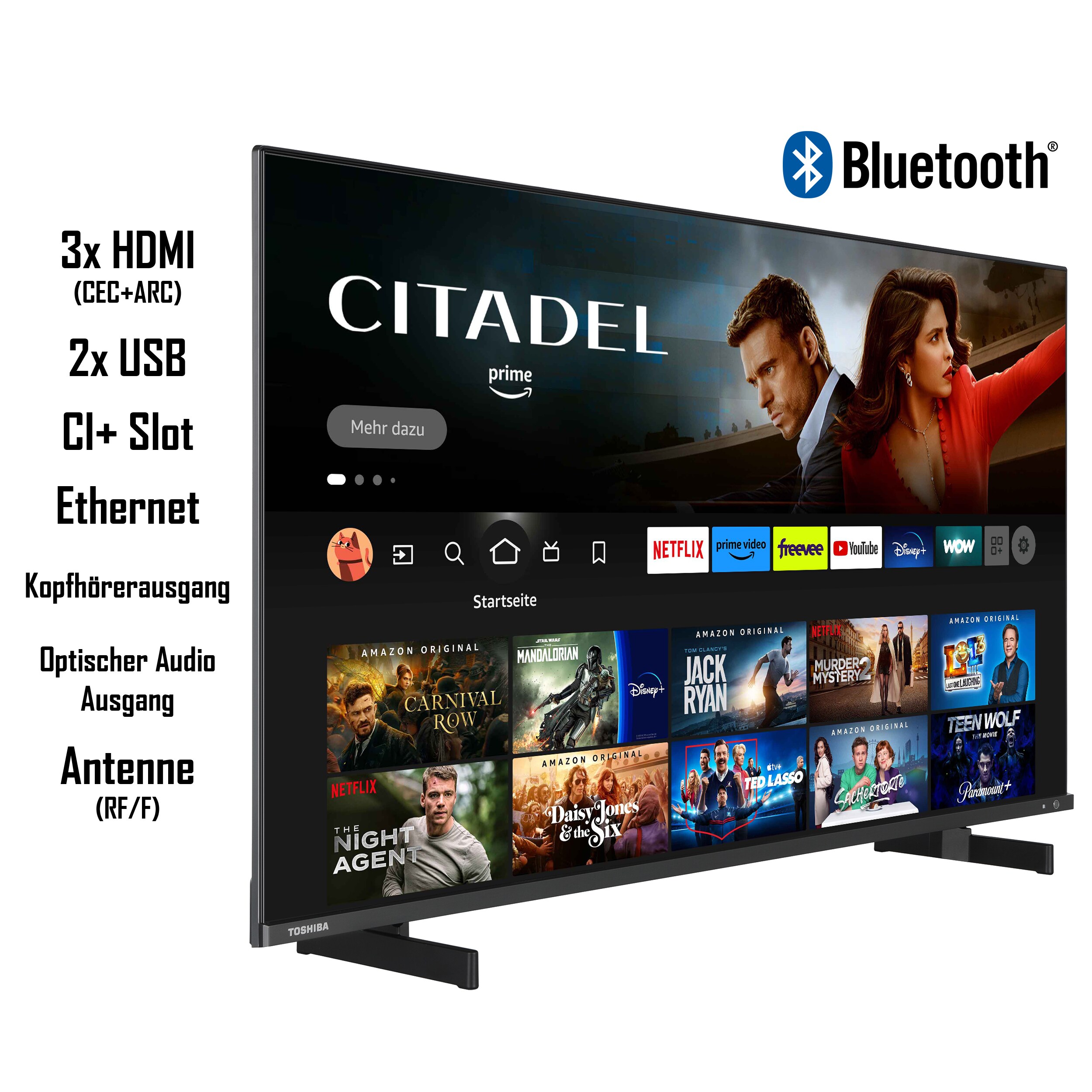Toshiba 50QF5D63DA 50 Zoll QLED Fernseher/Fire TV (4K Ultra HD, HDR Dolby Vision, Smart TV, Alexa Built-In)