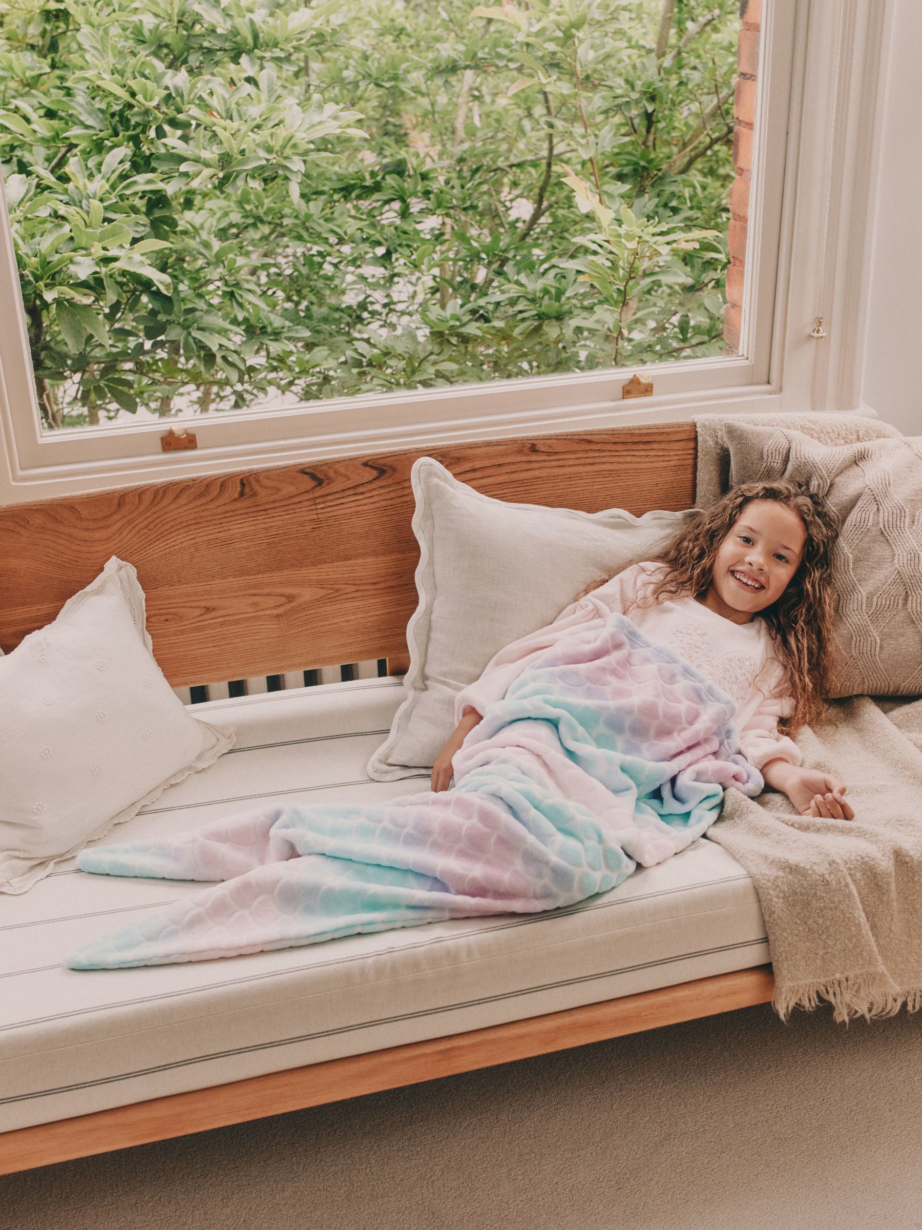 Roze ombre - Mermaid Fleece Blanket