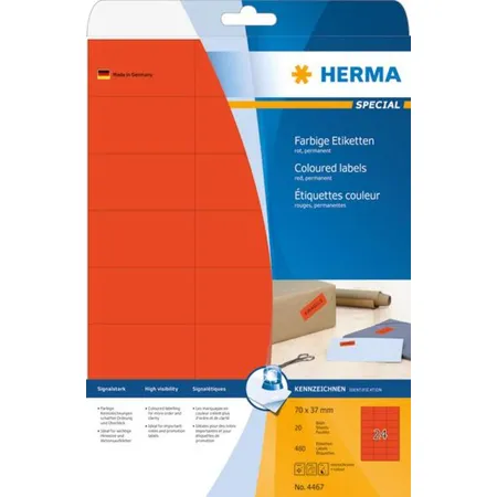 HERMA Etiketten, rot, 70 x 37mm, 480 Stück