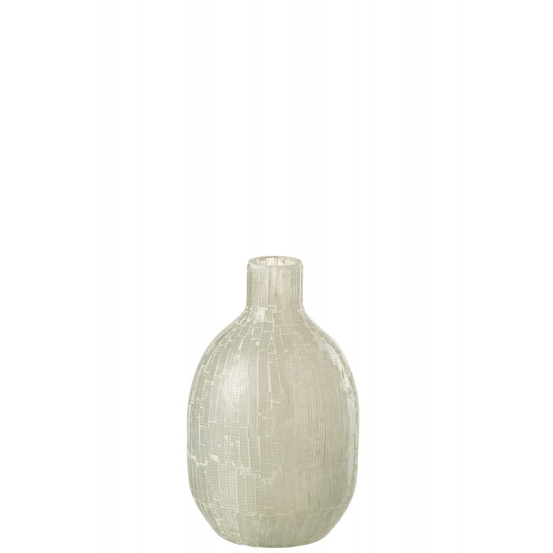 Vase avec mosaïques en verre gris 17x17x27 cm
