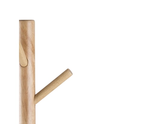 TOILINUX - Porte manteau briman à 7 accroches en bois d'hévéa - beige