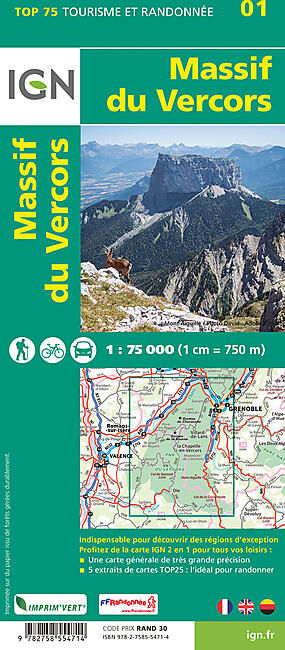 IGN - TOP 75 MASSIF DU VERCORS