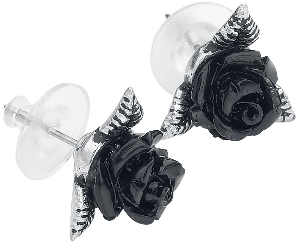 Clous D'Oreille Roses Noires | Alchemy Gothic Set de boucles d'oreilles