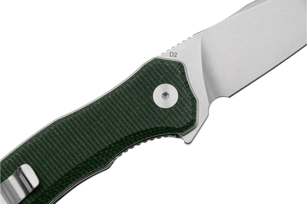 QSP Knife Walrus QS151-C1 Satin, Green Micarta, zakmes