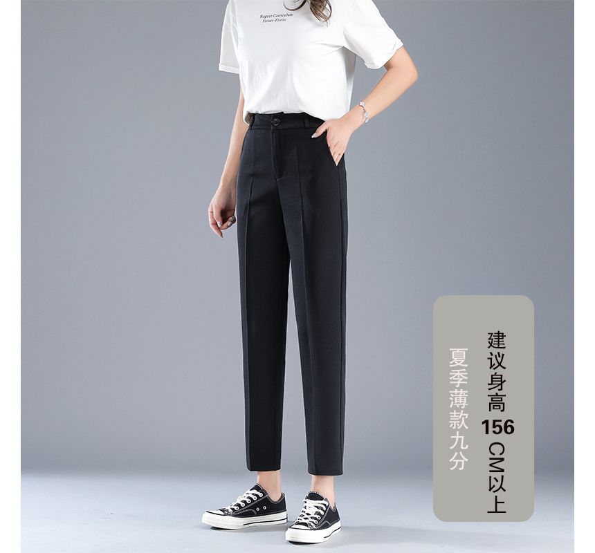 Arroba - High Rise Plain Crop Tapered Slacks (diverse designs)