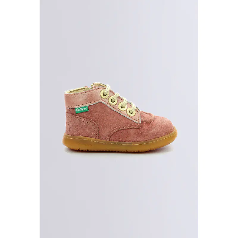 KICKBONZIP ROSE CLAIR BRILLANT BOTTILLONS Cuir Fille