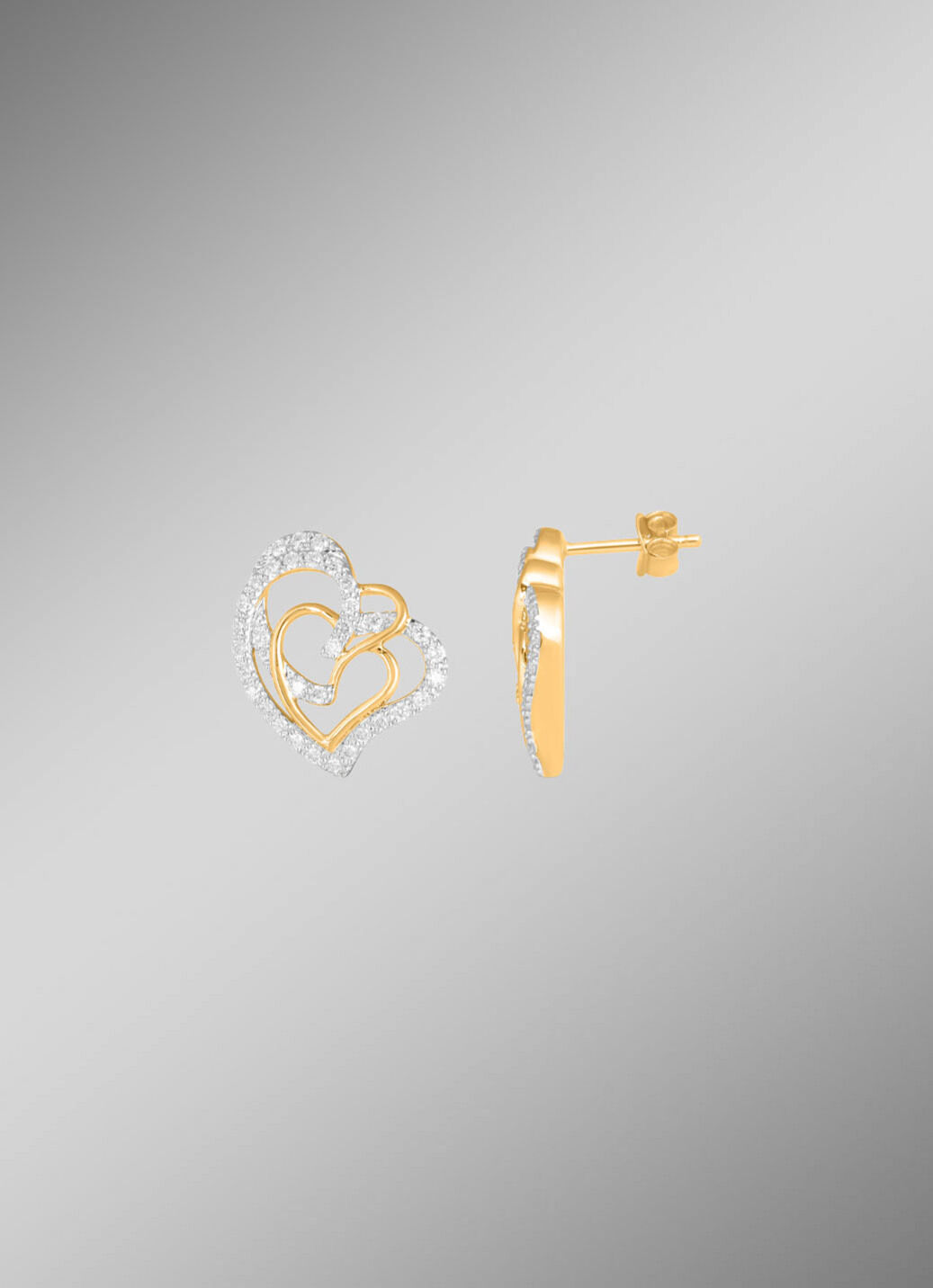 Herz-Ohrstecker mit 68 Diamanten