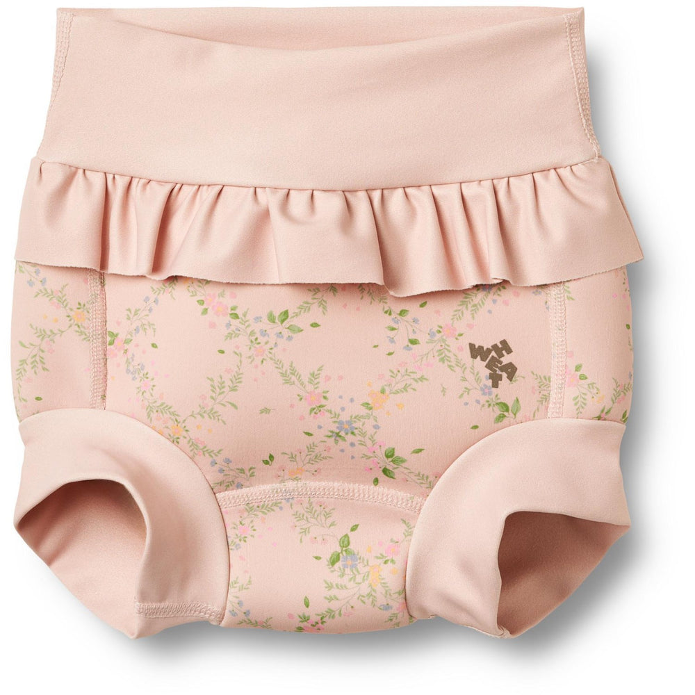 Køb Wheat Powder Checked Flowers Neoprene Blebadebukser Rita