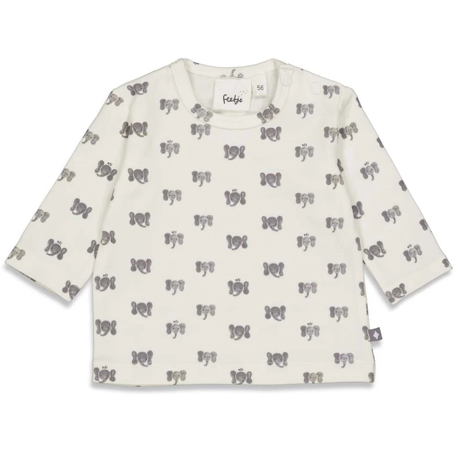 Feetje Langarmshirt Hi Elephant Offwhite