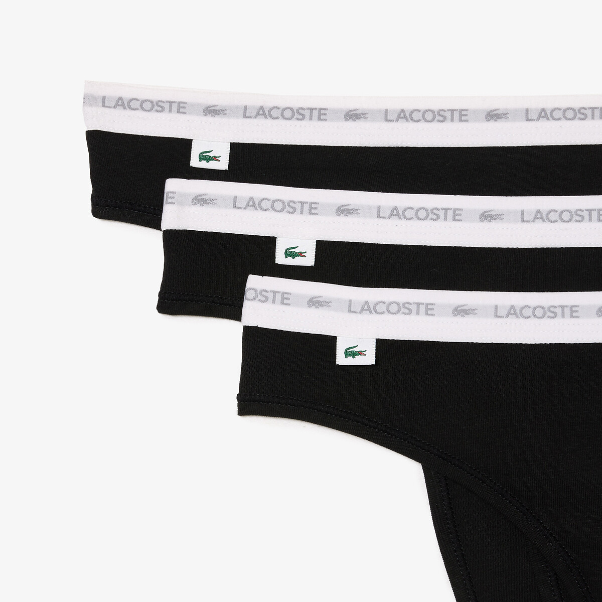LACOSTE<br>Conjunto de 3 tangas de algodão