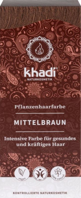 khadi Haarverf Medium Brown 100 gram