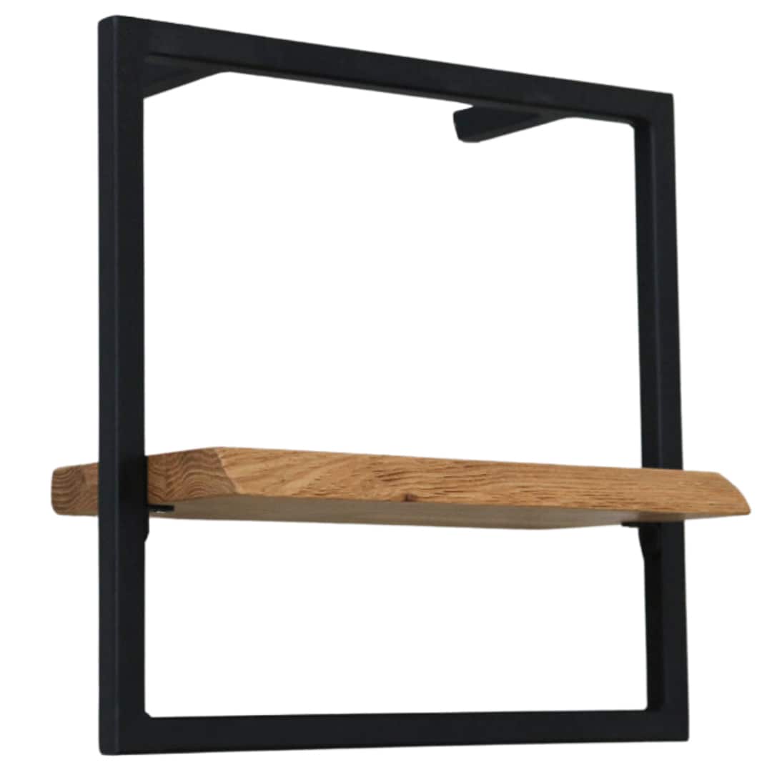 holz4home Wandregal 30 x 30 cm Eiche natur geölt mit Baumkante