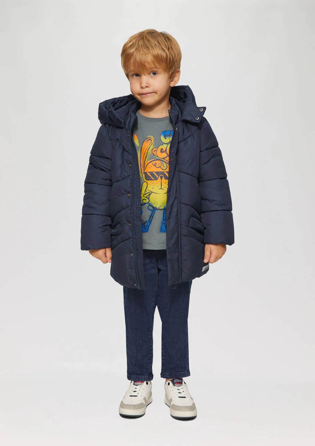 s.Oliver gewatteerde winterjas donkerblauw