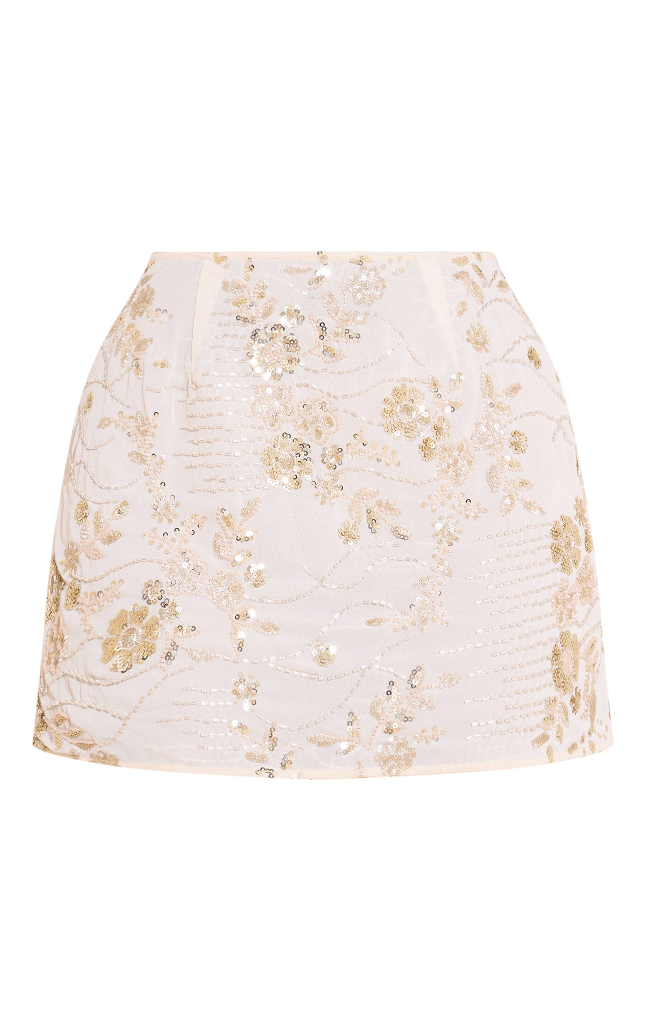 Nude Jupe Mini À Sequins Floraux Shape Co-ord
