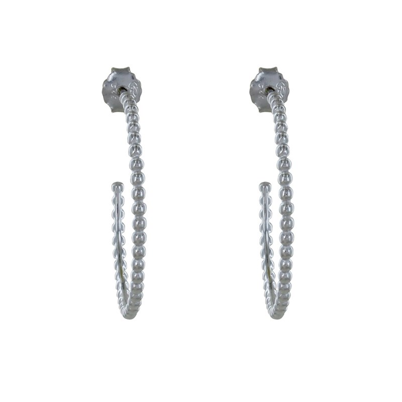Boucles d'Oreilles Argent Créoles de Billes
