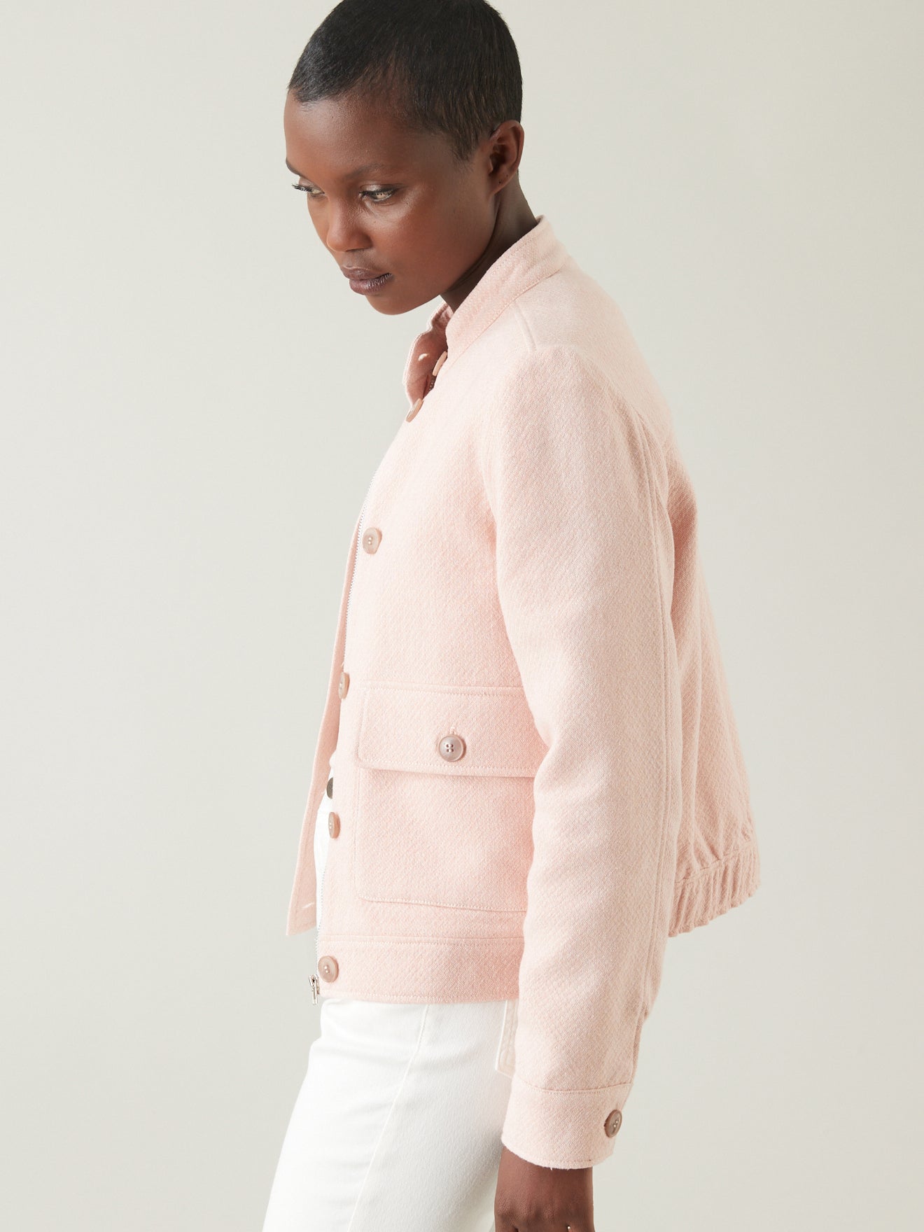 Veste blouson col officier femme